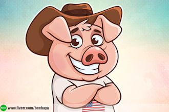 design custom cartoon character, mascot