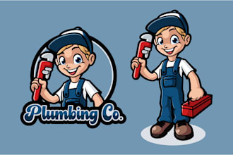 make cartoon mascot character design vector
