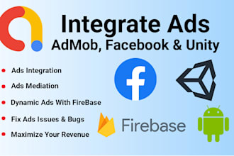 integrate unity, admob ads and facebook ads in android studio app