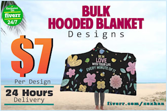 bulk hooded blanket design wc fulfillment and subliminator