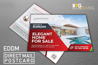 design real estate postcard, eddm postcard, direct mail eddm postcard