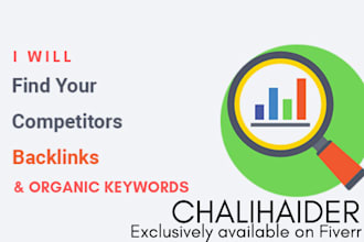 find competitors backlink analysis and organic keywords of competitors