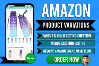 create, fix or merge amazon variation listing and variations for product listing