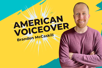record a professional american male voice over in english