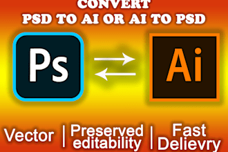 convert photoshop to illustrator, ai to psd or psd to ai