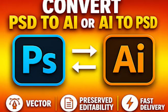 convert photoshop to illustrator, ai to psd or psd to ai