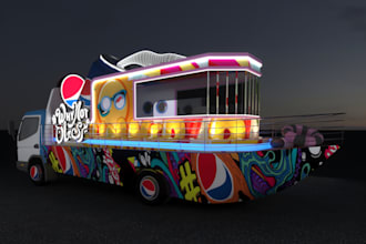design of truck design, booths, and exhibition stall