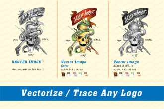professionally vectorize, trace raster logo, convert to vector within 12 hours