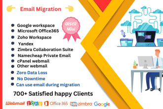 do migration email o365, g suite, zoho ensure zero data loss