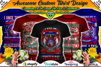 do amazing typography and graphic custom tshirt design
