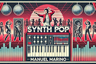 create 80s pop music, afro house, edm, hardstyle, disco, funk, synthpop, retro