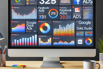 design creative google data studio looker studio dashboard infographic for you