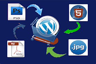 convert html, psd, pdf, ai to wordpress responsive website