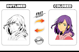 create black outlined and colour objects
