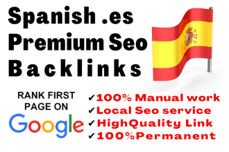 build google ranking with 20 high da spanish backlinks spain SEO link building