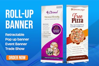 design a professional roll up banner or pull up banner