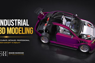 create industrial product 3d modeling and photorealistic rendering