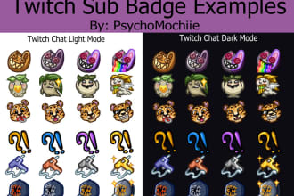 draw you a custom and original twitch sub badge or bit icon