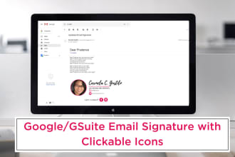 create a google mail signature with clickable icons