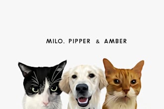 draw an amazing vector cartoon for your pet in 24 hour