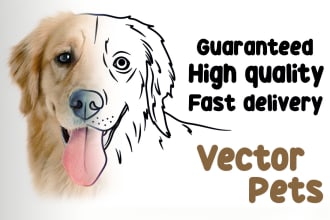 make a lineart vector of your pet or any animals