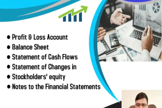 prepare financial statements balance sheet, profit and loss, cash flow