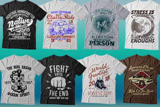 create eye catching tee spring,vintage,custom t shirt design