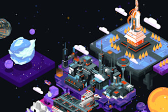 make isometric and infographic illustration