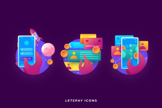 create illustrated logo or icon for you