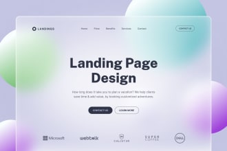 create landing page design in figma