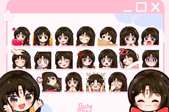 draw custom cute twitch discord emotes or sticker for you