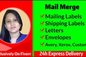 do mail merge, avery mailing labels, letters and envelopes