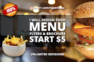 design restaurant menu, flyers, and brochures