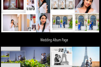 do wedding album designing and any album pages designing, and photo retouching