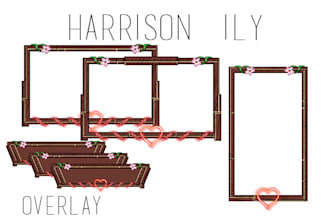 create cute twitch overlay for you