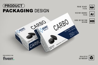 do awesome product packaging, box packaging, and label design