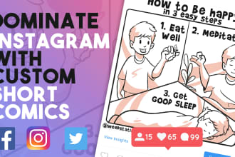 illustrate short comics for your instagram brand