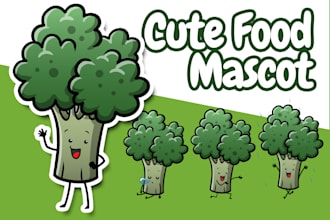 design a cute food mascot