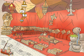 do stunning concept art and digital illustration for you