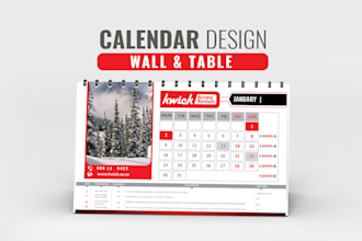 create menu and calendar design