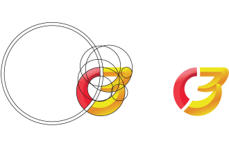 design a modern professional logo with a circle grid system