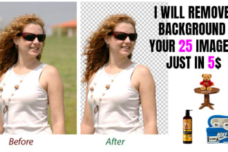 do 100 photos background removal and all photoshop editing