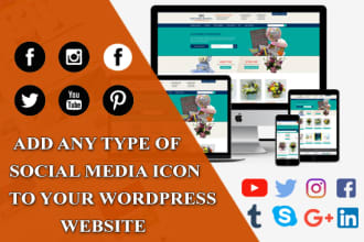 add any type of social media icon to your wordpress website
