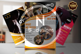 design fitness,food and business flyer,brochures,leaflets