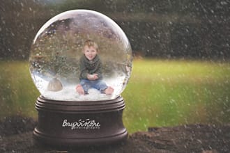 photoshop your family, child, pet, etc in a snowglobe