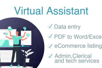 assist in data processing, entry or other admin tasks