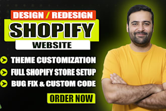 design and build shopify store, shopify ecommerce website with custom design