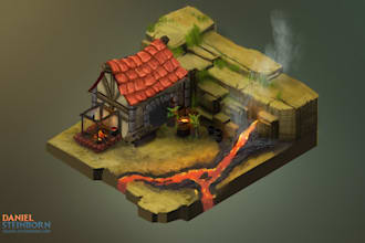 draw isometric art, assets or concepts for your game