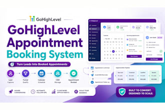 build gohighlevel appointment booking funnel and CRM system