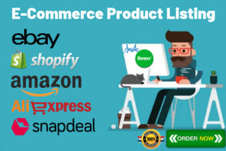 do ebay, amazon, shopify product listings with SEO and data entry
